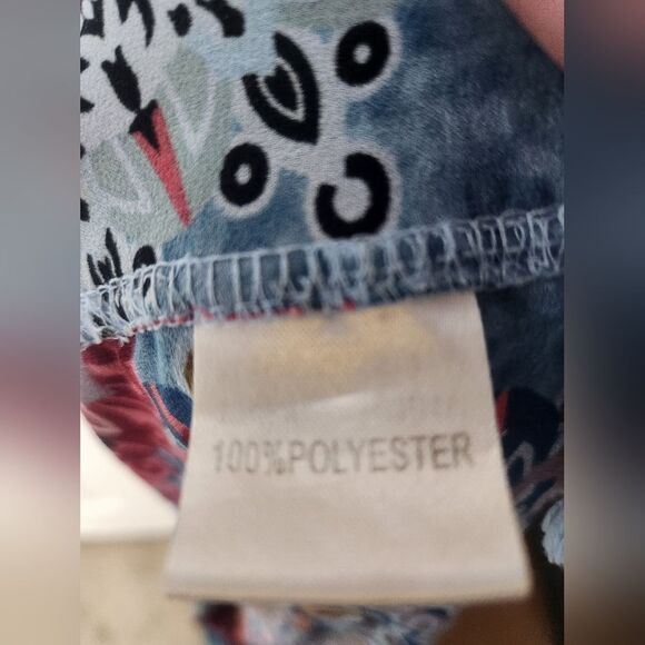 Yincro 8 Blue Multicolored Mandala Print Coverup Swimsuit V-neck Women's Top - Picture 7 of 10